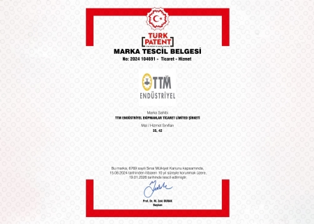 TTM Endüstriyel Marka Tescil Belgesini Aldı