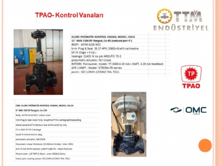 TPAO Kontrol Vanaları Uygulaması